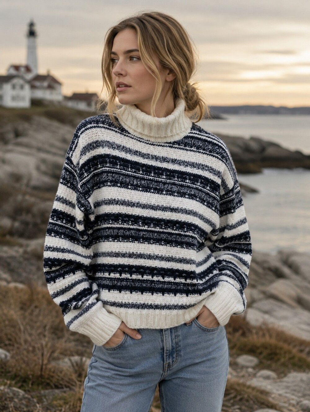 Line The Label Oversized Slouchy Turtleneck Sweater